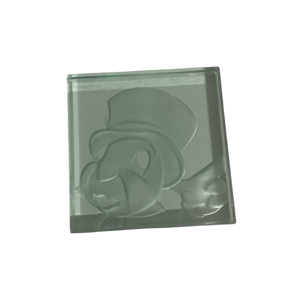 Disney Robert Guenther RARE Jiminy Cricket Etched Glass Paperweight